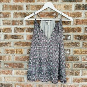 Joie Silk Strappy Floral Print Top in Porcelain-Verbena Small